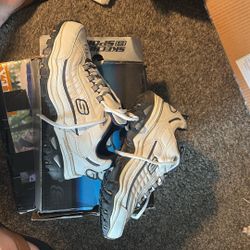 Skechers Mens Energy-After Burn White Running, Cross Training Shoes Sz 9.5