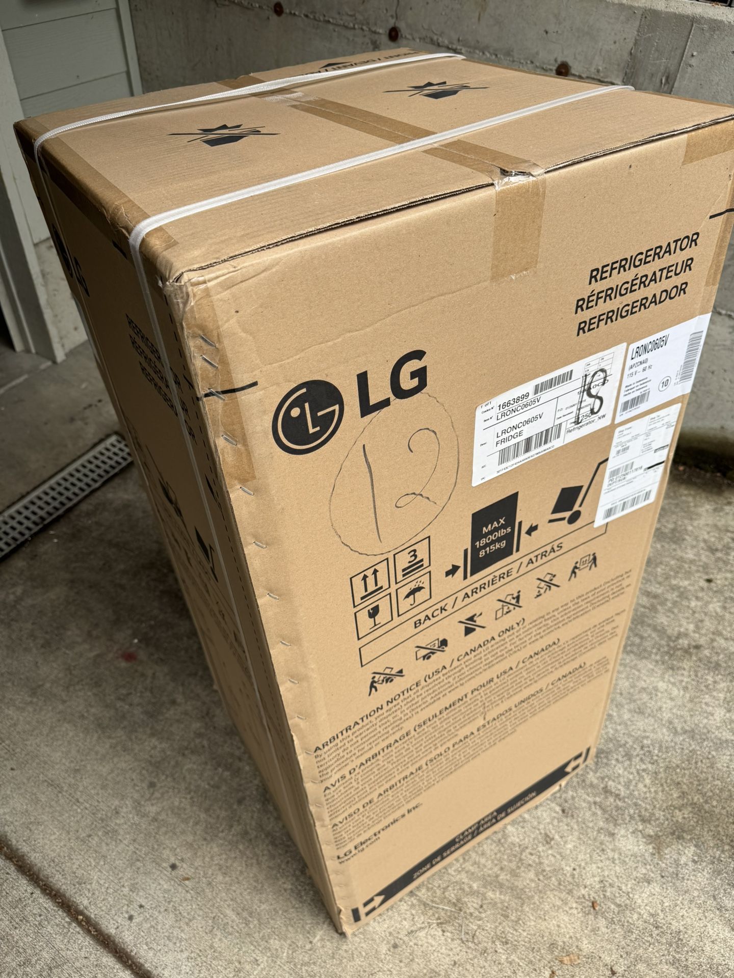 New LG Compact Refrigerator LRONC0605V - Unopened In original Box