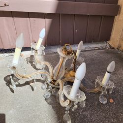 vintage crystal/glass chandelier 