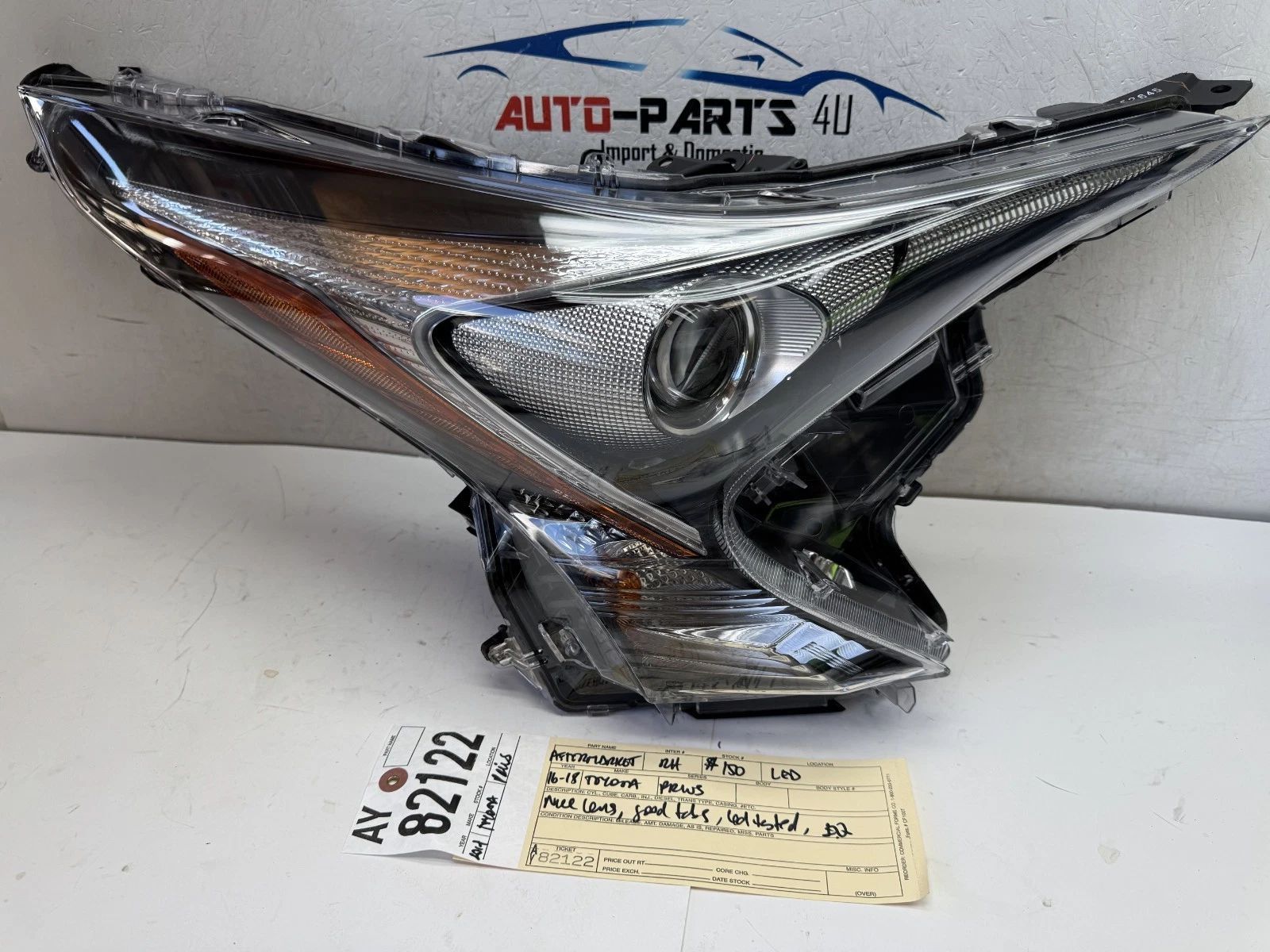 aftermarket 2016 - 2017 - 2018 TOYOTA PRIUS RIGHT PASSENGER LED HEADLIGHT AY82122
