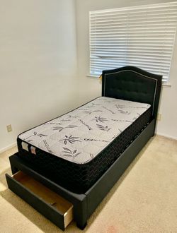 Twin New Storage Bed with nice Mattress Sale