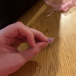 Pink Moissnite Ring 