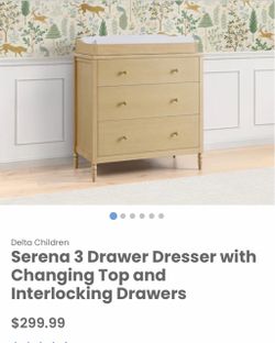 Delta Children Serena 3 Drawer Dresser with Changing Top