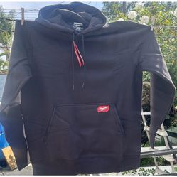 MILWAUKEE 351B-L MIDWEIGHT PULLOVER HOODED HOODIE SWEATSHIRT, black LARGE