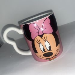 Walt Disney Mini Mouse Tea Cup Coffee Mug Pink Signature Logo 