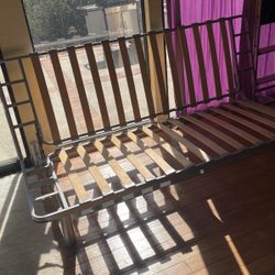 FREE- Futon Sofa Bed Metal Frame With Wood Slats 