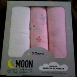 3 oack baby girl swaddling blankets