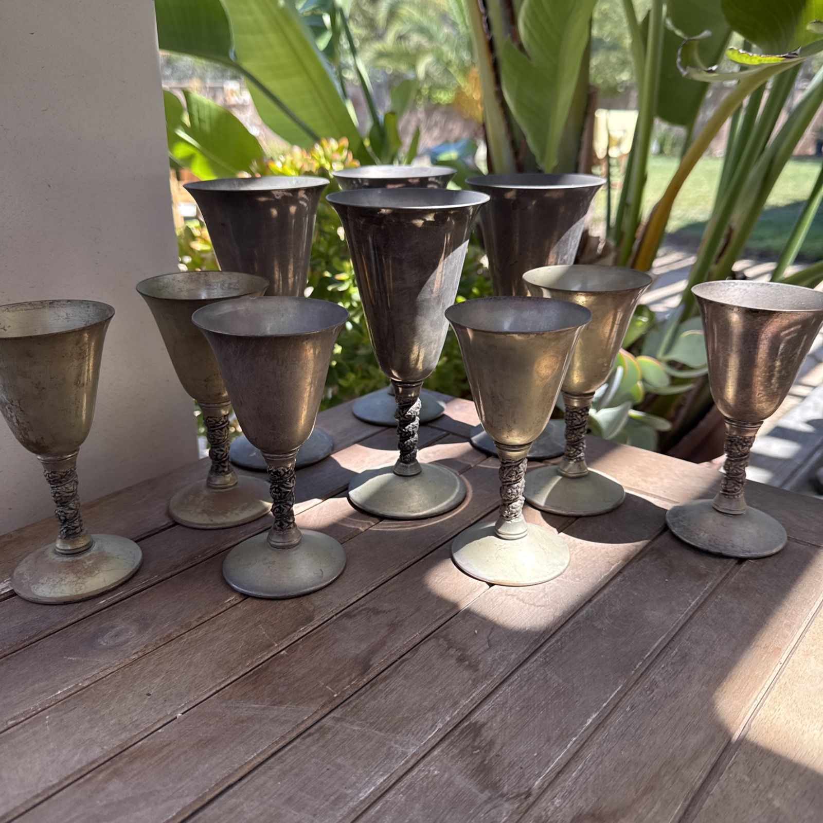 Valero Vintage Vine Spain Silver Plated Wine Sherry Goblets