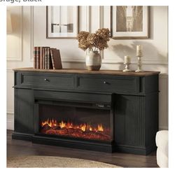 New, 63”TV stand With Fireplace ( Already Assembled 