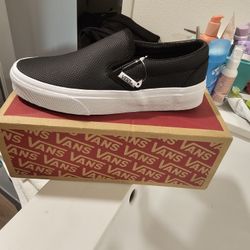 Vans Classic Slip On Perf Leather Black