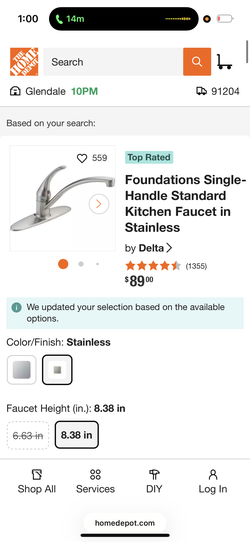 Delta Foundations Single Handle Kitchen Faucet – Chrome – NEW