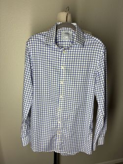 Charles Tyrwhitt White and Blue Dress Shirt, size 15.5-35