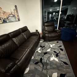 Bonded Leather 3 Sofa + Chair