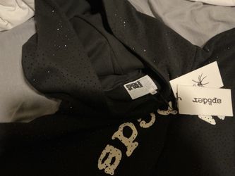 Sp5der Black Mesh Hoodie with Tags