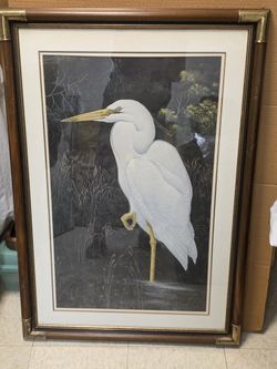 Picture /EGRET IN BRASS FRAME