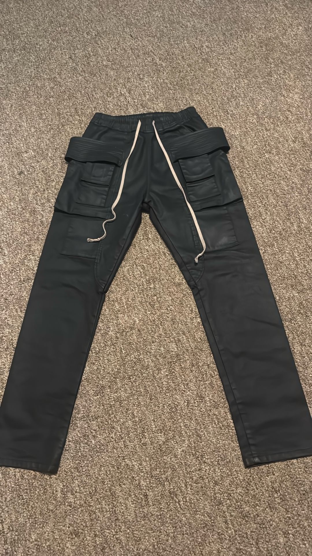Rick Owens Wax Leather Cargos