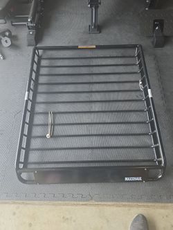 MaxxHaul Black Steel Roof Rack Cargo Basket