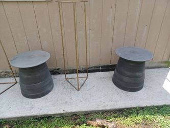 Nice Used Two Vintage cast iron garden Planters.