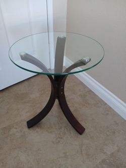 Small Glass-Topped Endtable