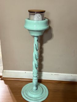 Stand Alone Wooden 28” Candle Holder & Candle