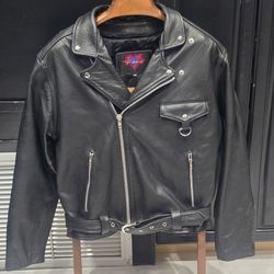 MINT CONDITION 1980'S VERDUCCI MENS MOTORCYCLE LEATHER BIKER HALEY JACKET LIKE NEW!