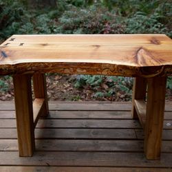 Live Edge Cedar Slab Coffee Table 