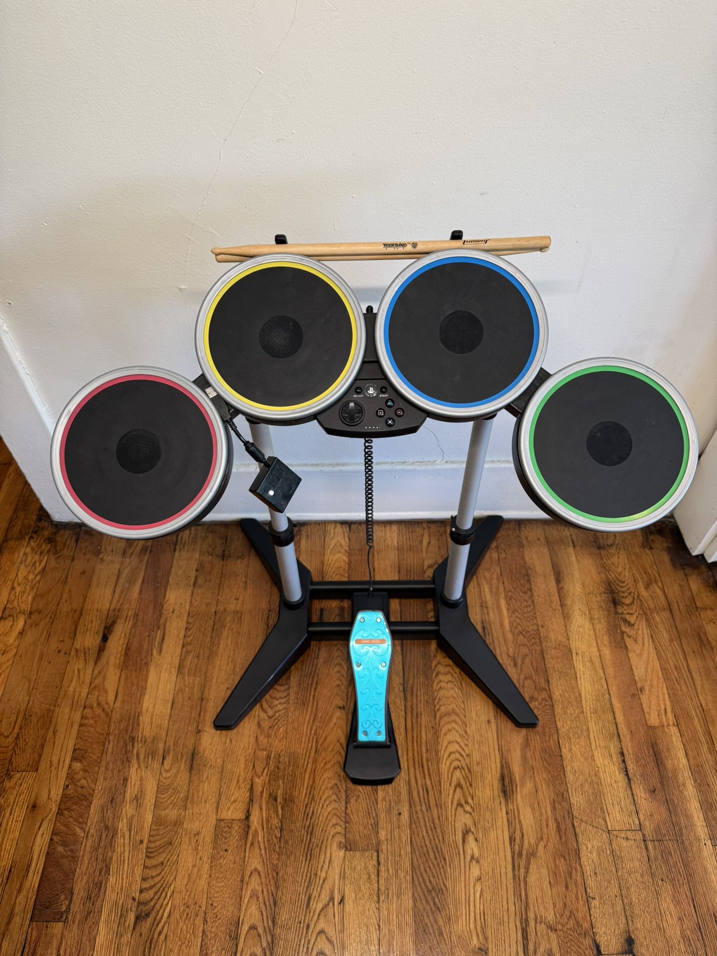 Harmonix Rock Band 2 Wireless Drums w/ Dongle, Pedal, Sticks PS3 PS4