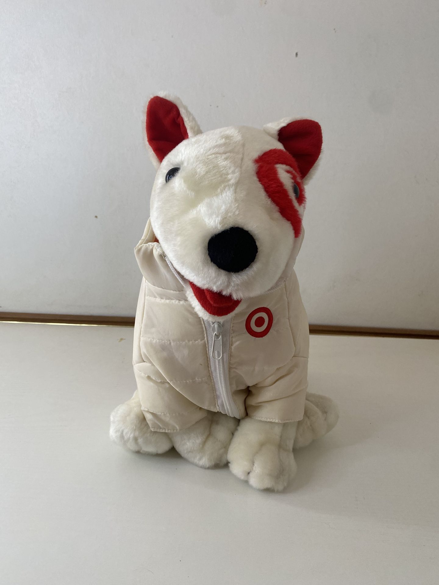 2005 Target Dog 15" Plush White Puffer Jacket W/ Red Snow Pants