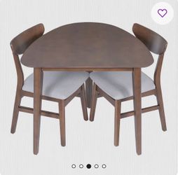 3 Piece Dining Table Set for 2, Modern Kitchen Table and Chairs, Dining Room Set