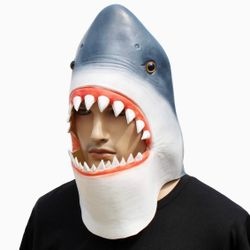 NWT Creepy Party Shark Mask Animal Costume Halloween Mask