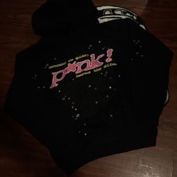 Sp5der Black And Pink Hoodie