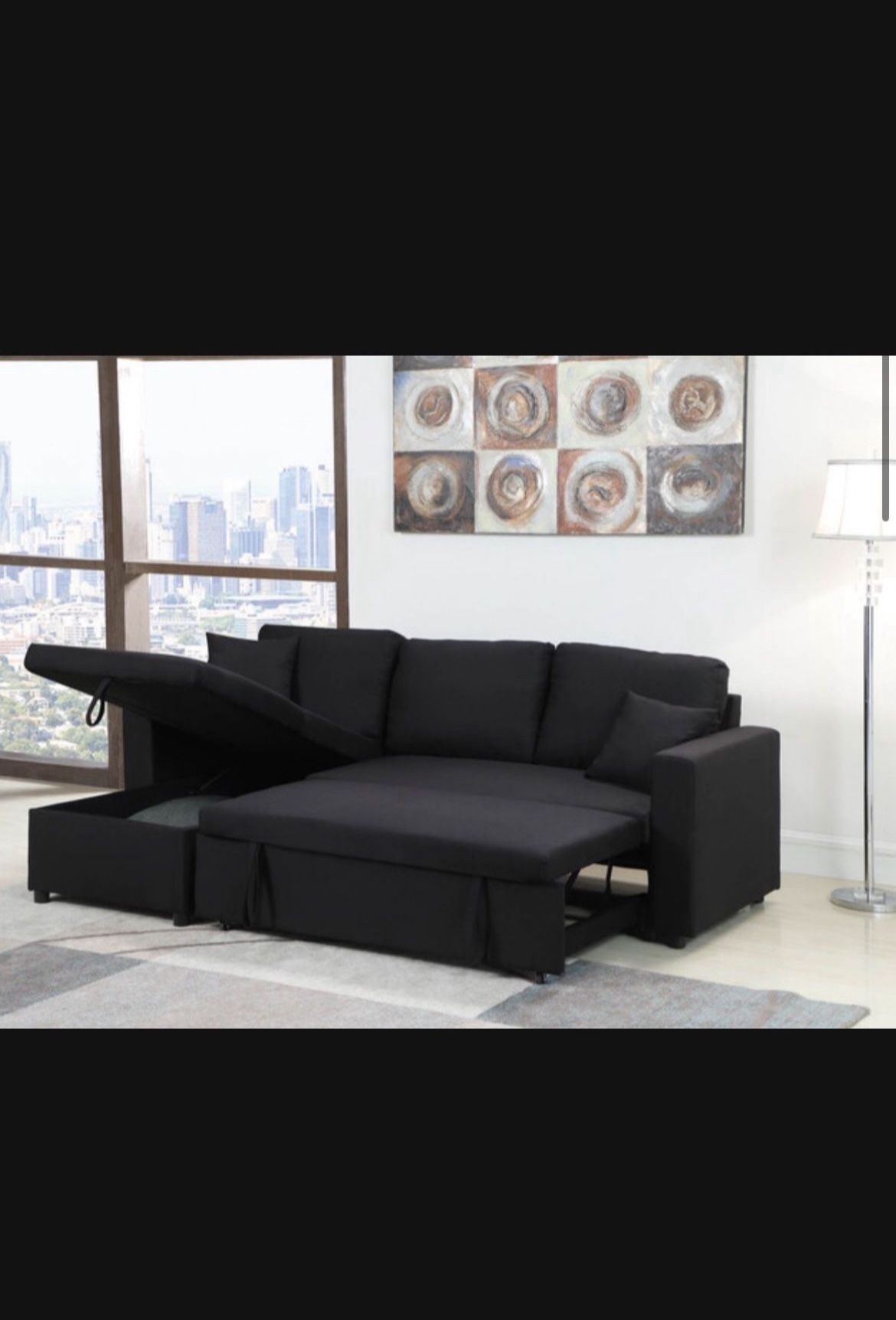 New Sleek Sofa Chaise Sectional Sleeper 