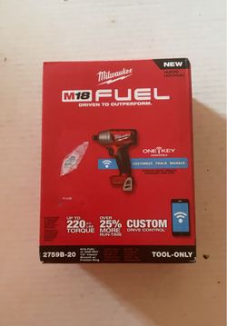 Brand New Milwaukee M18 Fuel Brushless 1/2” Impact Wrench with One Key ( Tool Only ).     210 Firm on Price.     210 Firme en Precio.