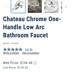 Chateau Chrome One-Handle Low Arc Bathroom Faucet