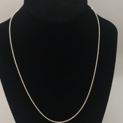 18” Sterling Silver Rope Chain – 925 Italy – New
