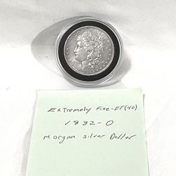 About Uncirculated-AU(50)  1882-O Morgan Silver Dollar. Valued At $86 On Us Coin  Book.