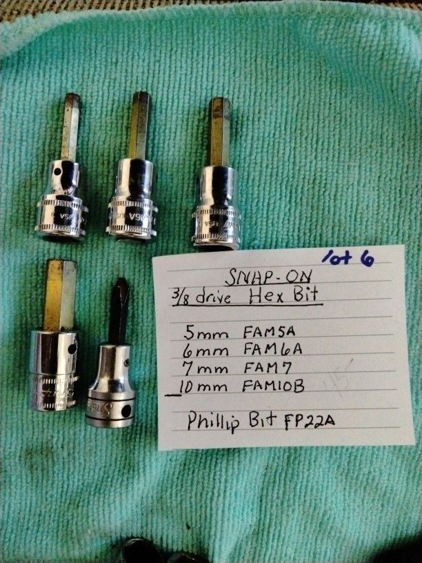 Vintage Snap-on Hex Bits(Lot 6)