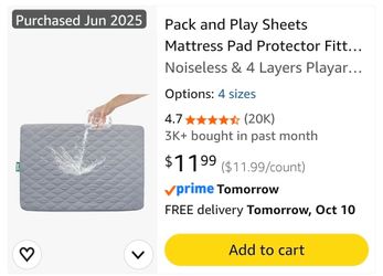 PACK N PLAY MATRESS PROTECTORS