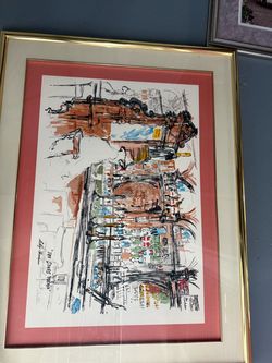 Framed Art Print "The Stag's Head" London Pub Scene
