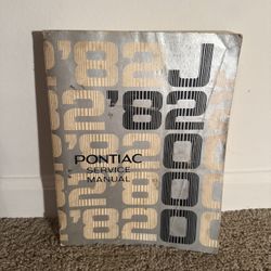 BOOK 1982 PONTIAC J2000 SERVICE MANUAL GM