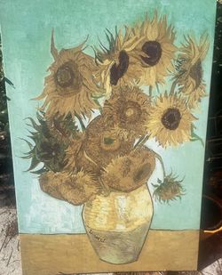 Large 40x27 Van Gogh Sunflowers Canvas Wall Art Print