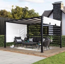 12x 10 Water Resistant Modern Metal Pergola 