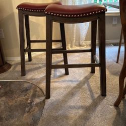 leather top bar chairs