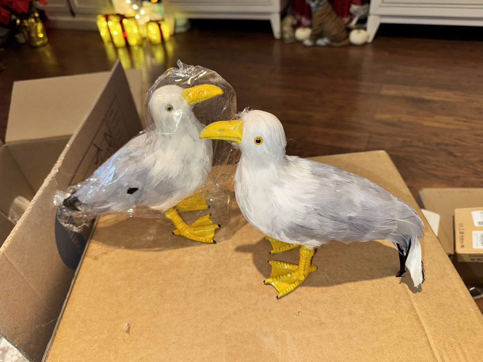 $5-Two Piece. Handmade 10 Inch Seagulls With Realistic Feathers.