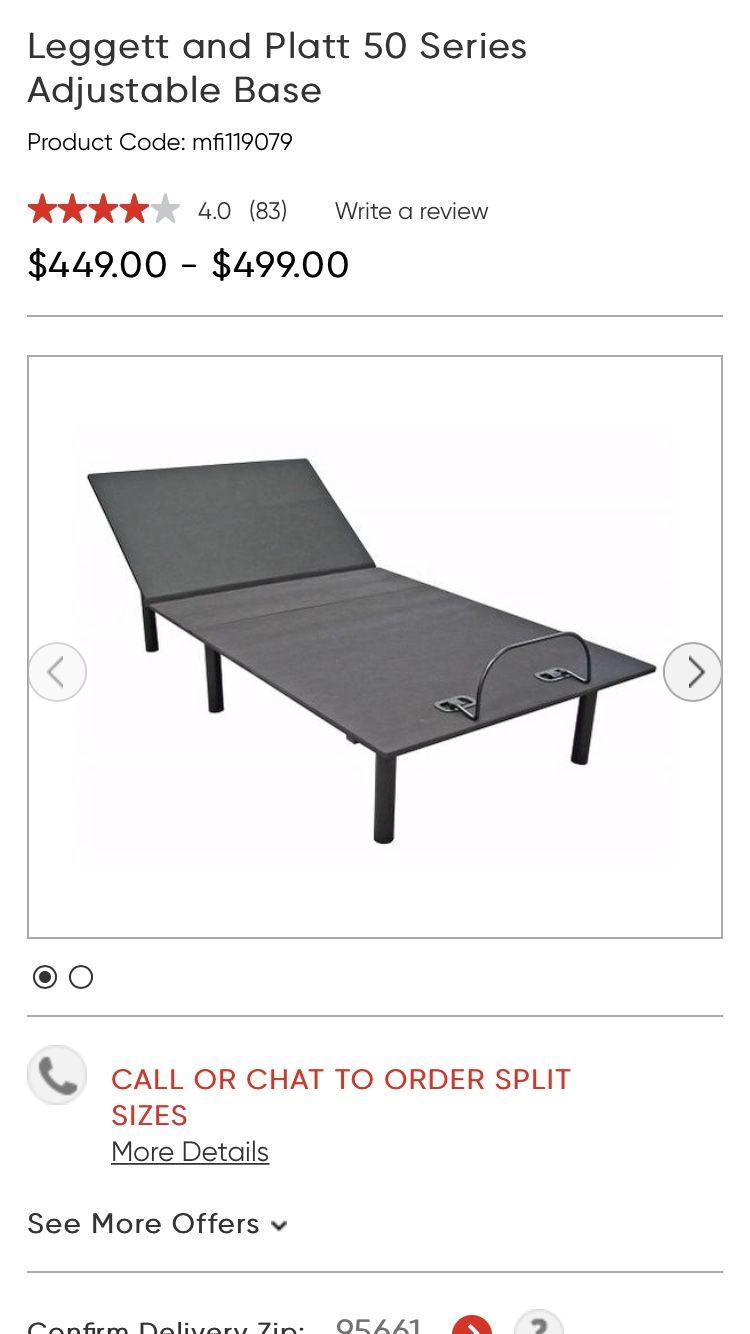 Leggett and Platt 50 series adjustable base. Queen size