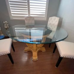 Elegant Glass Breakfast Room Table