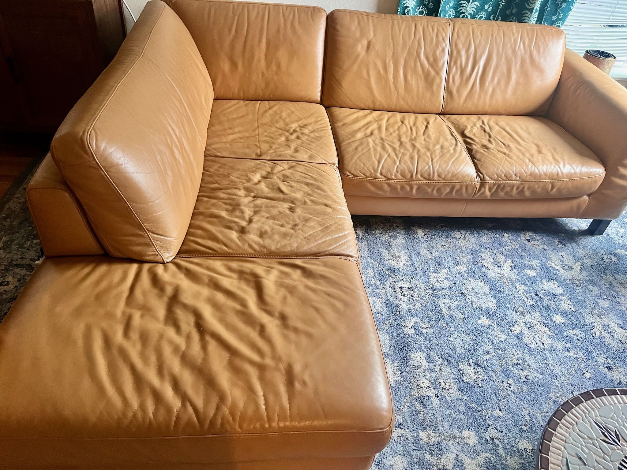 Faux Leather Couch