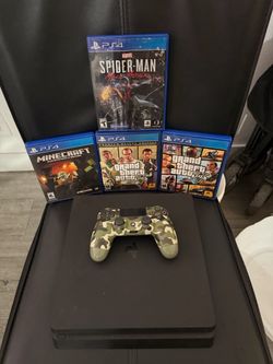 PS4 Slim Bundle with Controller and 4 Games