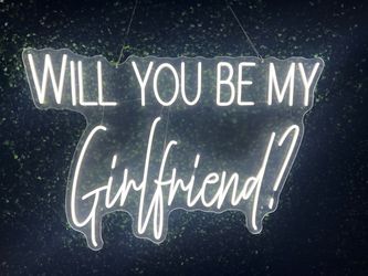 Will you be my girlfriend proposal neon sign
