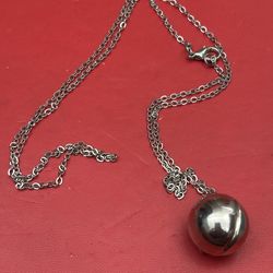 Chain Necklace with Sphere Locket Pendant